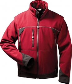 F-ELYSEE-Workwear, Softshell-Jacke Omega mit abnehmbaren rmeln rot/schwarz